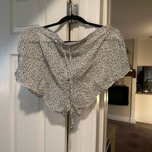 Doên Blue Floral Cotton Drawstring Shorts – Size XL